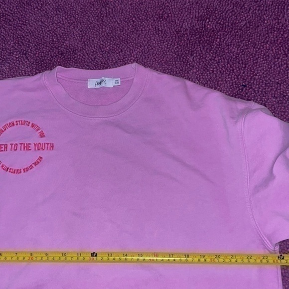 Mayfair the label power to the youth crew pullover sweatshirt in lilac one size - Picture 9 of 12